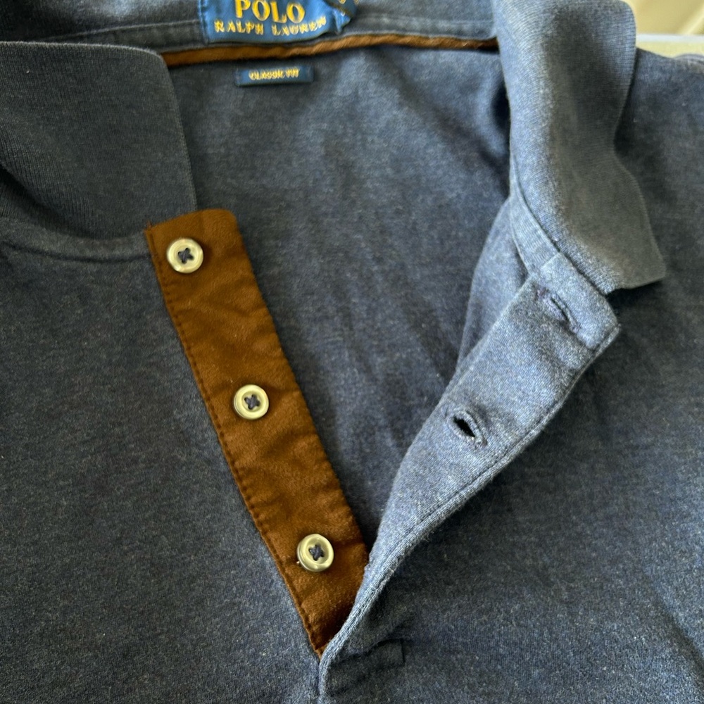 Polo by Ralph Lauren Men's Navy Blue Long‎ Sleeve Polo Shirt  Sz XXL - Picture 6 of 6